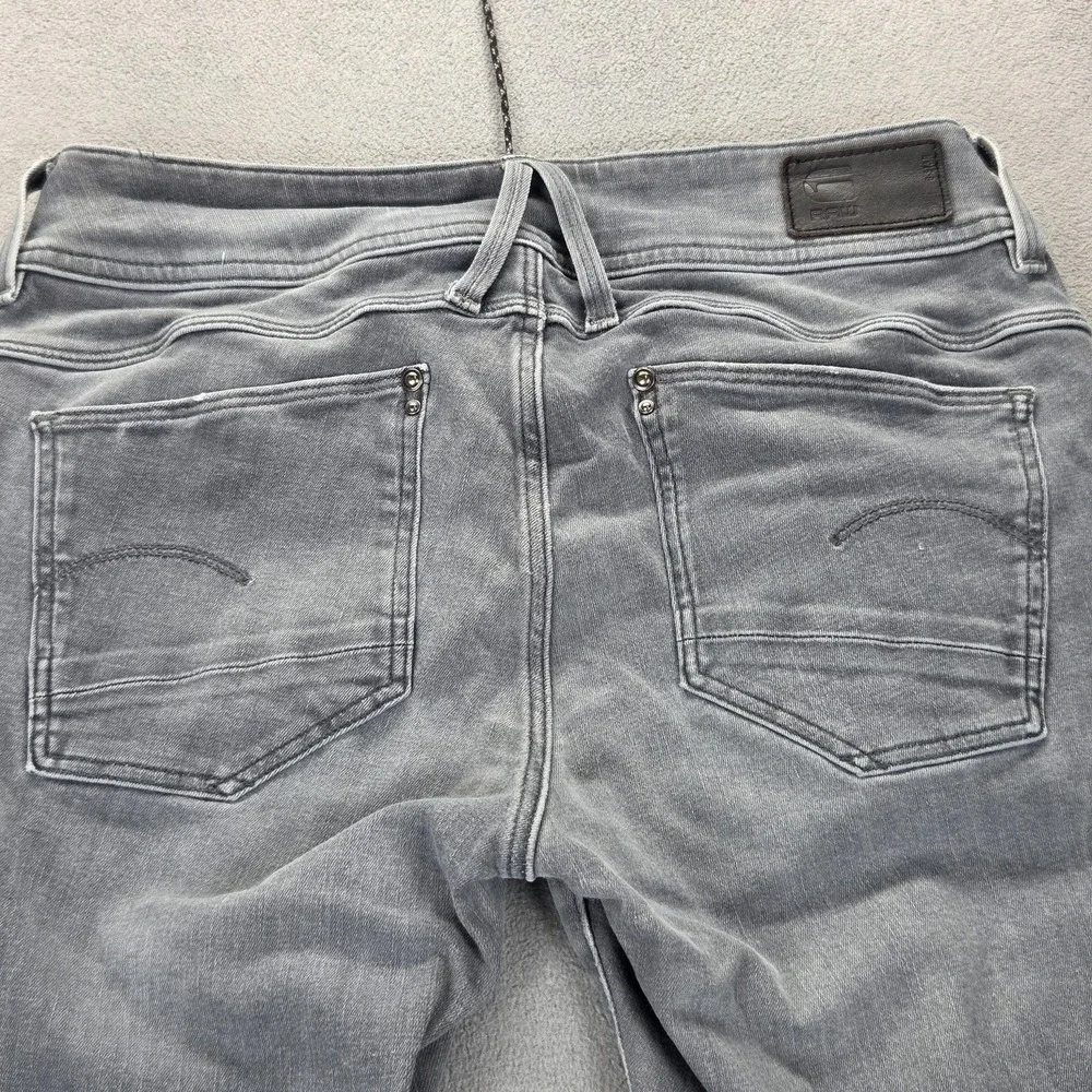 G-Star Raw Lynn Jeans Womens Gray Mid Rise Skinny Ankle Zip‎ Fits 29x28